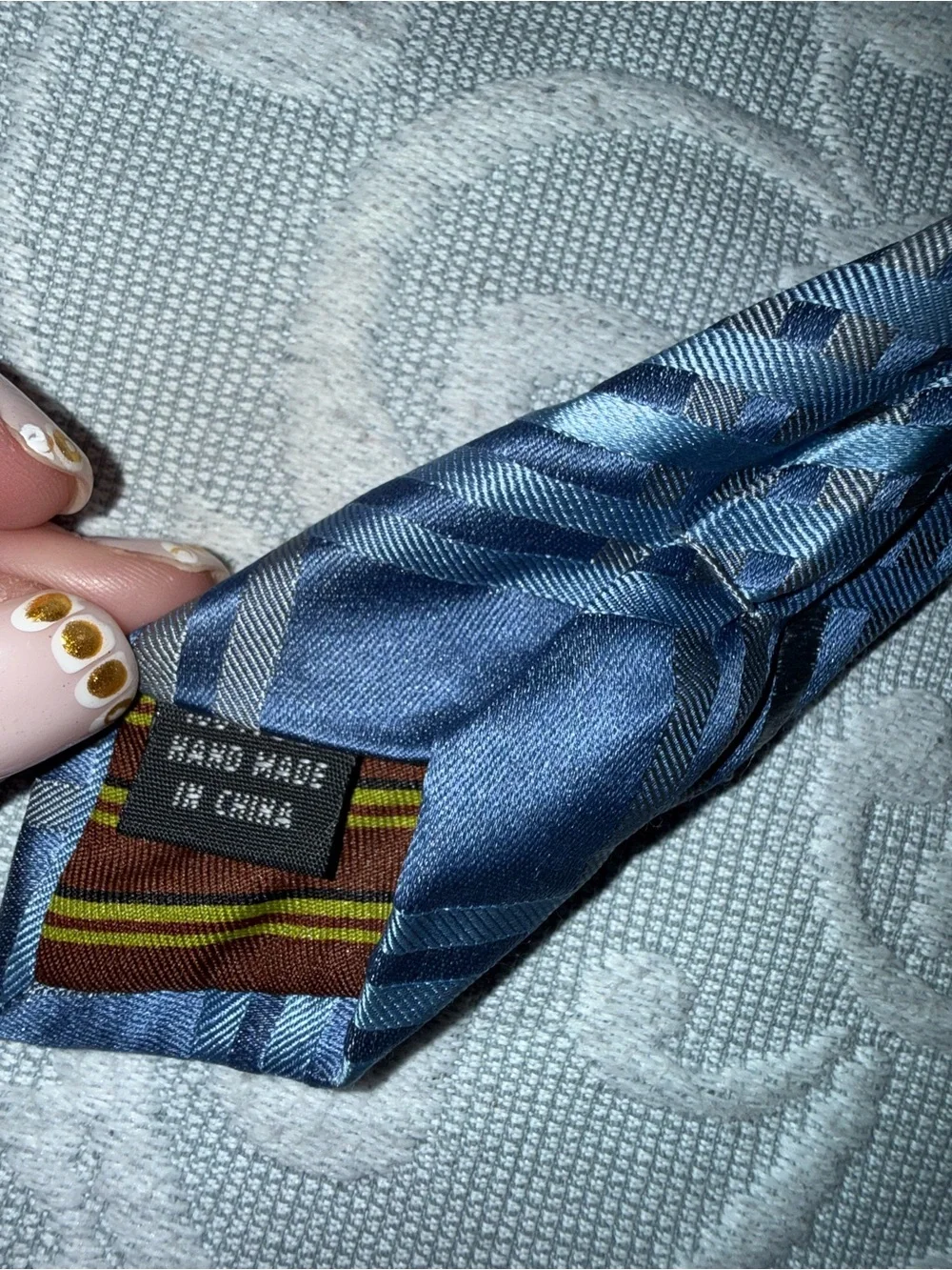 BCBG Men's Blue Plaid Silk Tie